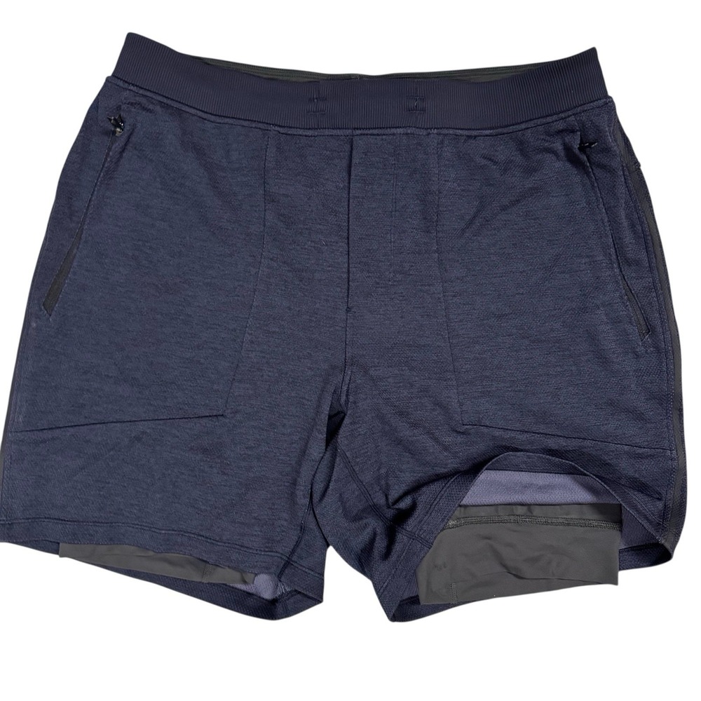 Lululemon T.H.E. Short Mesh *Liner 7in Men's Large Cadet‎ Blue - Picture 2 of 6